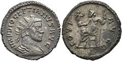 RÖMER RÖMISCHE KAISERZEIT. Diocletian, 284 - 305 n. Chr. Antoninian ø 23mm (3,13g). 292 - 293 n. Chr. Mzst. Lugdunum. Vs.: IMP DIOCLETIANVS AVG, drapierte Panzerbüste mit Strahlenkrone n. r. Rs.: IOVI