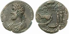 RÖMER RÖMISCHE KAISERZEIT. Commodus, 177 - 192 n. Chr. AE Großbronze (41,39g). ca. 189 n. Chr. Mzst. Rom. Vs.: M COMMODVS ANTONINV-S PIVS FELIX AVG BRIT, drapierte Panzerbüste mit Lorbeerkranz n. l. R