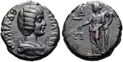 RÖMISCHE PROVINZIALPRÄGUNGEN ÄGYPTEN. ALEXANDRIA. Septimius Severus, 193 - 211 n. Chr. Billon-Tetra drachme ø 23mm (12,90g). 195 - 196 n. Chr. Vs.: ΙΟΥΛΙΑ ΔΟΜΝΑ ΣΕΒ, Büste n. r. Rs.: Dikaiosyne mit Fü