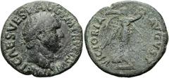 RÖMER RÖMISCHE KAISERZEIT. Titus als Caesar, 69 - 79 n. Chr. AE As ø 27mm (10,35g). 80 - 81 n. Chr. Mzst. Rom. Vs.: T CAES VESPASIAN IMP P TR P COS II, Kopf mit Lorbeerkranz n. r. Rs.: VICTORIA NAVALI