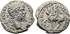 RÖMER RÖMISCHE KAISERZEIT. Septimius Severus, 193 - 211 n. Chr. Denar ø 17mm (2,29g). 194 - 195 n. Chr. Mzst. Emesa. Vs.: IMP CAE L SEP SEV PERT AVG COS II, Kopf mit Lorbeerkranz n. r. Rs.: S P Q R OP