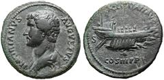RÖMER RÖMISCHE KAISERZEIT. Hadrian, 117 - 138 n. Chr. AE Dupondius oder As ø 28mm (9,31g). 132 - 134 n. Chr. Mzst. Rom. Vs.: HADRIANVS AVGVSTVS, drapierte Büste n. l. Rs.: FELICITATI AVG / COS III P P