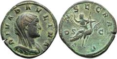 RÖMER RÖMISCHE KAISERZEIT. Diva Paulina, ab 236 n. Chr. AE Sesterz ø 32mm (20,80g). Geprägt unter Maximinus Thrax 236 - 238 n. Chr. Mzst. Rom. Vs.: DIVA PAVLINA, drapierte Büste capite velato n. r. Rs