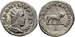 RÖMER RÖMISCHE KAISERZEIT. Philipp I. Arabs, 244 - 249 n. Chr. Antoninian ø 23mm (5,21g). 248 n. Chr. Mzst. Rom. Emission zur 1000-Jahr-Feier Roms. Vs.: IMP PHILIPPVS AVG, drapierte Panzerbüste mit St