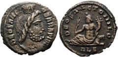 RÖMER RÖMISCHE KAISERZEIT. Maximinus Daia, 310 - 313 n. Chr. AE Follis ø 16mm (1,59g). 311 - 312 n. Chr. Mzst. Alexandria. Vs.: DEO SANCT-O SARAPIDI, Kopf des Sarapis mit Kalathos n. r. Rs.: DEO SANCT