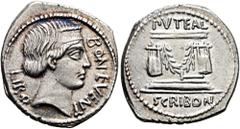 ROMER RÖMISCHE REPUBLIK. RÖMISCHE REPUBLIK NACH 211 V. CHR. L. Scribonius Libo, 62 v. Chr. Denar ø 22mm (3,90g). Mzst. Rom. Vs.: LIBO / BON EVENT, Kopf des Bonus Eventus mit breitem Stirnband n. r. Rs