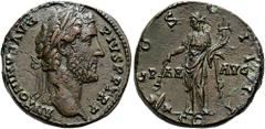 ROMER RÖMISCHE KAISERZEIT. Antoninus Pius, 138 - 161 n. Chr. AE Sesterz ø 29mm (20,05g). 145 - 147 n. Chr. Mzst. Rom. Vs.: ANTONINVS AVG PIVS P P TR P, Kopf mit Lorbeerkranz n. r. Rs.: COS II-II / P-A