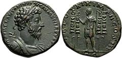 ROMER RÖMISCHE KAISERZEIT. Marcus Aurelius, 161 - 180 n. Chr. AE Sesterz ø 31mm (17,10g). 165 n. Chr. Mzst. Rom. Vs.: M AVREL ANTONINVS AVG ARMENIACVS P M, Panzerbüste mit Lorbeerkranz u. Gewand auf l