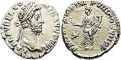 ROMER RÖMISCHE KAISERZEIT. Commodus, 177 - 192 n. Chr. Denar ø 18mm (3,59g). 192 n. Chr. Mzst. Rom. Vs.: L AEL AVREL CO-MM AVG P FEL, Kopf mit Lorbeerkranz n. r. Rs.: P M TR P XVII IMP VIII COS VII P 