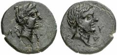 RÖMISCHE PROVINZIALPRÄGUNGEN . LYKIEN MASIKYTES. AE (4,56g). Spätes 1. Jh. v. Chr. / Anfang 1. Jh. n. Chr. Vs.: L - Y / K - Y, Apollonkopf mit Lorbeerkranz n. r. Rs.: L - Y, Kopf der Artemis n. r. RPC