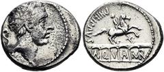 RÖMER RÖMISCHE REPUBLIK. RÖMISCHE REPUBLIK NACH 211 V. CHR. L. Marcius Philippus, 56 v. Chr. Denar ø 19mm (3,77g). Mzst. Rom. Vs.: ANCVS, Kopf des Ancus Marcius mit Diadem n. r., dahinter Lituus. Rs.: