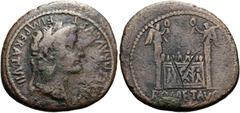 RÖMER RÖMISCHE KAISERZEIT. Augustus, 27 v. Chr. - 14 n. Chr. AE As ø 29mm (10,33g). 12 - 14 n. Chr. Mzst. Lugdunum. Vs.: [TI C]AESAR AVG F IMPERAT VII, Kopf des Tiberius mit Lorbeerkranz n. r. Rs.: RO