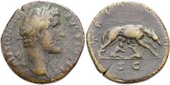 RÖMER RÖMISCHE KAISERZEIT. Antoninus Pius, 138 - 161 n. Chr. AE Sesterz ø 31mm (21,96g). 140 - 144 n. Chr. Mzst. Rom. Vs.: ANTONINV[S] AVG PIVS P P, Kopf mit Lorbeerkranz n. r. Rs.: TR P[OT COS III] /