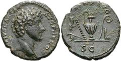 RÖMER RÖMISCHE KAISERZEIT. Marcus Aurelius als Caesar, 139 - 161 n. Chr. AE As ø 27mm (9,73g). 140 - 144 n. Chr. Mzst. Rom. Vs.: [AVRE]LIVS CAESAR AVG PII F COS, Kopf n. r. Rs.: [PIETAS] AVG / S C, Ka