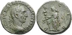 RÖMER RÖMISCHE KAISERZEIT. Traianus Decius, 249 - 251 n. Chr. AE Sesterz ø 24mm (10,72g). Mzst. Rom. Vs.: IMP C M Q TRAIANVS DECIVS AVG, drapierte Panzerbüste mit Lorbeerkranz n. r. Rs.: DACIA / S - C