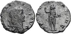 RÖMER RÖMISCHE KAISERZEIT. Gallienus (Alleinherrschaft), 260 - 268 n. Chr. AE Quinar ø 17mm (1,70g). 265 - 267 n. Chr. Mzst. Rom. Vs.: [IMP GALLIENVS A]VG, Kopf mit Lorbeerkranz n. r. Rs.: AET[E]R[NIT