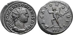 RÖMER RÖMISCHE KAISERZEIT. Florianus, 276 n. Chr. Antoninian ø 24mm (3,64g). Mzst. Lugdunum. Vs.: IMP C M AN FLORIANVS AVG, drapierte Panzerbüste mit Strahlenkrone n. r. Rs.: PACATOR ORBIS / III, Sol 