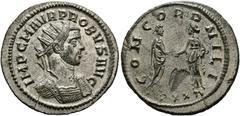 RÖMER RÖMISCHE KAISERZEIT. Probus, 276 - 282 n. Chr. Antoninian ø 24mm (3,42g). 277 n. Chr. Mzst. Ticinum. Vs.: IMP C M AVR PROBVS AVG, drapierte Panzerbüste mit Strahlenkrone n. r. Rs.: CONCORD MILI 