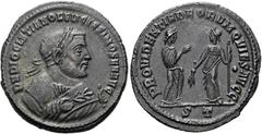 RÖMER RÖMISCHE KAISERZEIT. Diocletian, 284 - 305 n. Chr. AE Follis ø 28mm (8,17g). 305 n. Chr. Mzst. Ticinum. Vs.: D N DIOCLETIANO FELICISSIMO SEN AVG, Konsularbüste mit Lorbeerkranz, Olivenzweig u. M