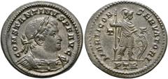 RÖMER RÖMISCHE KAISERZEIT. Constantin I., der Große, 307 - 337 n. Chr. AE Follis ø 24mm (5,04g). 310 - 313 n. Chr. Mzst. Treveris. Vs.: CONSTANTINVS P F AVG, drapierte Panzerbüste mit Lorbeerkranz n. 