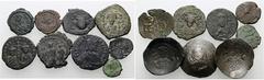 LOTS Byzanz. AE 6. - 13. Jh. n. Chr. Sammlung Bronzemünzen: 2x Iustinian I., 527 - 565 n. Chr.: MIBE 99 (Jahr 27 u. 28). / 2x Tiberius II., 578 - 582 n. Chr.: Sear 438; 472. / 2x Phocas, 602 - 610 n. 