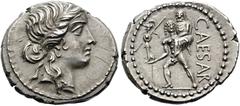 RÖMISCHE REPUBLIK RÖMISCHE REPUBLIK. C. Iulius Caesar, 48 - 47 v. Chr. Denar ø 18mm (3,85g). 47 - 46 v. Chr. Mzst. in Asia. Vs.: Kopf der Venus mit Stephane n. r. Rs.: CAESAR, Aeneas trägt seinen Vate