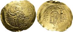 BYZANZ Alexios I. Komnenos, 1081 - 1118 n. Chr. Hyperpyron ø 32mm (4,25g). Postreform, 1092 - 1118 n. Chr. Mzst. Konstantinopel. Vs.: + KE RO-HΘEI / IC - XC, thronender Christus mit Redegestus u. Kode