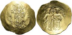 BYZANZ Alexios III. Angelos-Komnenos, 1195 - 1203 n. Chr. Hyperpyron ø 28mm (4,44g). 1197 - 1203 n. Chr. Mzst. Konstantinopel. Vs.: + KE RO-HΘEI / IC - XC, Christus mit Segensgestus u. Kodex auf Dais.