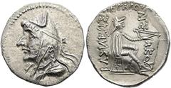 GRIECHEN PARTHER. ARSAKIDEN Phriapatios, 185 - 170 v. Chr. Drachme ø 19mm (4,09g). Mzst. Hekatompylos. Vs.: Drapierte Büste mit Tiara u. Diadem n. l. Rs.: ΒΑΣΙΛΕΩΣ / ΜΕΓΑΛΟΥ / ΑΡΣ-ΑΚΟΥ, Bogenschütze n