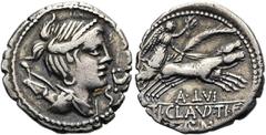 RÖMER RÖMISCHE REPUBLIK. RÖMISCHE REPUBLIK NACH 211 V. CHR. Ti. Claudius Nero, 79 v. Chr. Denar ø 19mm (3,25g). Mzst. Rom. Vs.: S C, drapierte Büste der Diana mit Köcher u. Bogen n. r. Rs.: TI CLAVD T