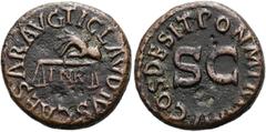 RÖMER RÖMISCHE KAISERZEIT. Claudius, 41 - 54 n. Chr. AE Quadrans ø 17mm (3,60g). 41 n. Chr. Mzst. Rom. Vs.: TI CLAVDIVS CAESAR AVG / PNR, Hand hält Waage. Rs.: PON M TR P IMP COS DES IT um S C. RIC² 8