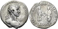 RÖMER RÖMISCHE KAISERZEIT. Hadrian, 117 - 138 n. Chr. Denar ø 18mm (3,09g). 117 n. Chr. Mzst. Rom. Vs.: IMP CAES TRAIAN HADRIANO OPT AVG GER DAC, Panzerbüste mit Lorbeerkranz u. Gewand auf l. Schulter