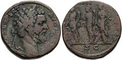 RÖMER RÖMISCHE KAISERZEIT. Septimius Severus, 193 - 211 n. Chr. AE Sesterz ø 29mm (24,09g). 194 n. Chr. Mzst. Rom. Vs.: L SEPT SEV PERT AVG IMP IIII, Kopf mit Lorbeerkranz n. r. Rs.: MONET AVG COS II 