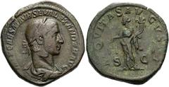 RÖMER RÖMISCHE KAISERZEIT. Severus Alexander, 222 - 235 n. Chr. AE Sesterz ø 33mm (26,58g). 226 n. Chr. Mzst. Rom. Vs.: IMP CAES M AVR SEV ALEXANDER AVG, drapierte Panzerbüste mit Lorbeerkranz n. r. R