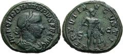 RÖMER RÖMISCHE KAISERZEIT. Gordian III., 238 - 244 n. Chr. AE As ø 27mm (11,71g). 241 - 243 n. Chr. Mzst. Rom. Vs.: IMP GORDIANVS PIVS FEL AVG, drapierte Panzerbüste mit Lorbeerkranz n. r. Rs.: VIRTVT