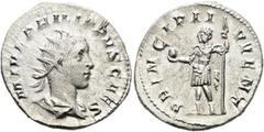 RÖMER RÖMISCHE KAISERZEIT. Philipp II. als Caesar, 244 - 247 n. Chr. Antoninian ø 22mm (4,26g). 244 - 246 n. Chr. Mzst. Rom. Vs.: M IVL PHILIPPVS CAES, drapierte Panzerbüste mit Strahlenkrone n. r. Rs