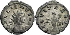 RÖMER RÖMISCHE KAISERZEIT. Gallienus, Alleinherrschaft 260 - 268 n. Chr. Antoninian ø 22mm (4,84g). 262 n. Chr. Mzst. Rom. Vs.: GALLIENVS AVG, Panzerbüste mit Strahlenkrone n. r. Rs.: AEQVITAS AVG, Ae
