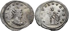 RÖMER RÖMISCHE KAISERZEIT. Gallienus, Alleinherrschaft 260 - 268 n. Chr. Antoninian ø 24mm (3,76g). 263 - 266 n. Chr. Mzst. Antiochia. Vs.: GALLIENVS [AV]G, drapierte Panzerbüste mit Strahlenkrone n. 