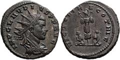 RÖMER RÖMISCHE KAISERZEIT. Claudius Gothicus, 268 - 270 n. Chr. Antoninian ø 22mm (4,27g). Mzst. Kyzikos. Vs.: IMP CLAVDIVS P F AVG, drapierte Panzerbüste mit Strahlenkrone n. r. Rs.: VICTORIAE GOTHIC