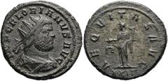 RÖMER RÖMISCHE KAISERZEIT. Florianus, 276 n. Chr. Antoninian ø 23mm (5,04g). Mzst. Rom. Vs.: IMP C FLORIANVS P AVG, drapierte Panzerbüste mit Strahlenkrone n. r. Rs.: AEQVITAS AVG / XXIΓ, Aequitas mit
