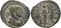 RÖMER RÖMISCHE KAISERZEIT. Florianus, 276 n. Chr. Antoninian ø 22mm (3,22g). Mzst. Ticinum. Vs.: IMP C M AN FLORIANVS P AVG, drapierte Panzerbüste mit Strahlenkrone n. r. Rs.: FELICITAS AVG / S, Felic