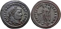 RÖMER RÖMISCHE KAISERZEIT. Diocletian, 284 - 305 n. Chr. AE Follis ø 29mm (12,67g). 297 - 299 n. Chr. Mzst. Kyzikos. Vs.: FL VAL CONSTANTIVS NOB CAES, Kopf mit Lorbeerkranz n. r. Rs.: GENIO AVGG ET CA