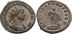 RÖMER RÖMISCHE KAISERZEIT. Maximianus Herculius, 285 - 310 n. Chr. Antoninian ø 23mm (3,50g). 286 - 287 n. Chr. Mzst. Ticinum. Vs.: IMP C M A VAL MAXIMIANVS AVG, drapierte Panzerbüste mit Strahlenkron