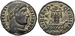 RÖMER RÖMISCHE KAISERZEIT. Constantin I., der Große, 307 - 337 n. Chr. AE Follis ø 19mm (2,74g). 327 - 328 n. Chr. Mzst. Konstantinopel. Vs.: CONSTANTI-NVS MAX AVG, Kopf mit Perlendiadem n. r. Rs.: LI