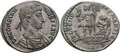 RÖMER RÖMISCHE KAISERZEIT. Constantius II., 337 - 361 n. Chr. AE Maiorina ø 24mm (4,51g). 348 - 350 n. Chr. Mzst. Rom. Vs.: D N CONSTAN-TIVS P F AVG, drapierte Panzerbüste mit Perlendiadem n. r. Rs.: 