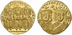 Konstantin VI Konstantin VI. und Eirene, 780 - 797 n. Chr. Solidus 792 - 793 n. Chr. Konstantinopel. 4.42 g. Vs.: S V nIRI AVΓ ΛVSTI mITR´ A´, Konstantin V., Leo III. u. Leo IV. (gest. 775, 741 u. 780