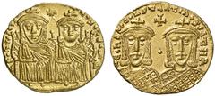 BYZANZ Konstantin VI. und Eirene, 780 - 797 n. Chr. Solidus (4,44g). 780 - 787 n. Chr. Mzst. Konstantinopel. Vs.: LEOn VS S ESSOn COnSTAnTInOS nEOS B, Leo IV. (gest. 780 n. Chr.) u. Konstantin VI. fro