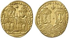 BYZANZ Konstantin VI. und Eirene, 780 - 797 n. Chr. Solidus (4,45g). 780 - 787 n. Chr. Mzst. Konstantinopel. Vs.: LEOn VS S ESSOn COnSTAnTInOS nEOS B, Leo IV. (gest. 780 n. Chr.) u. Konstantin VI. fro
