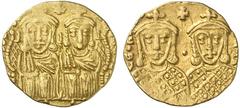 BYZANZ Konstantin VI. und Eirene, 780 - 797 n. Chr. Solidus (4,47g). 780 - 787 n. Chr. Mzst. Konstantinopel. Vs.: LEOn VS S ESSOn COnSTAnTInOS nEOS B, Leo IV. (gest. 780 n. Chr.) u. Konstantin VI. fro