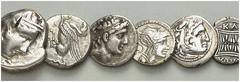 LOTS Griechische AR Leukas, Stater (1), Alexander III., Drachme (1), achäm. Siglos (1), Athen, Tetradrachme, 4. Jh. (1); Selge, Obol (1); Silanus, Denar (1); Ariarathes VI., Drachme (1), Rhodos, Hemid